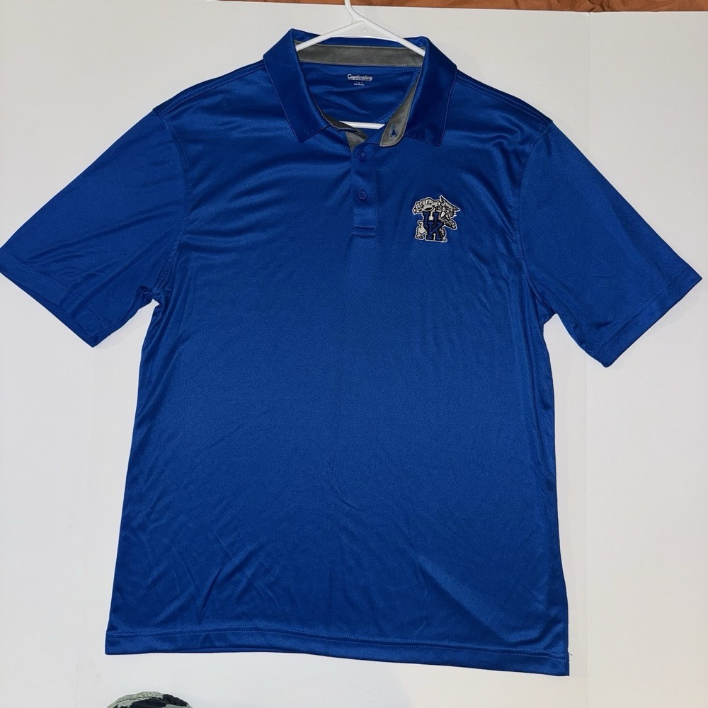 Men's Large Captivating Apparel Kentucky Wildcats Blue Short Sleeve Polo Shirt